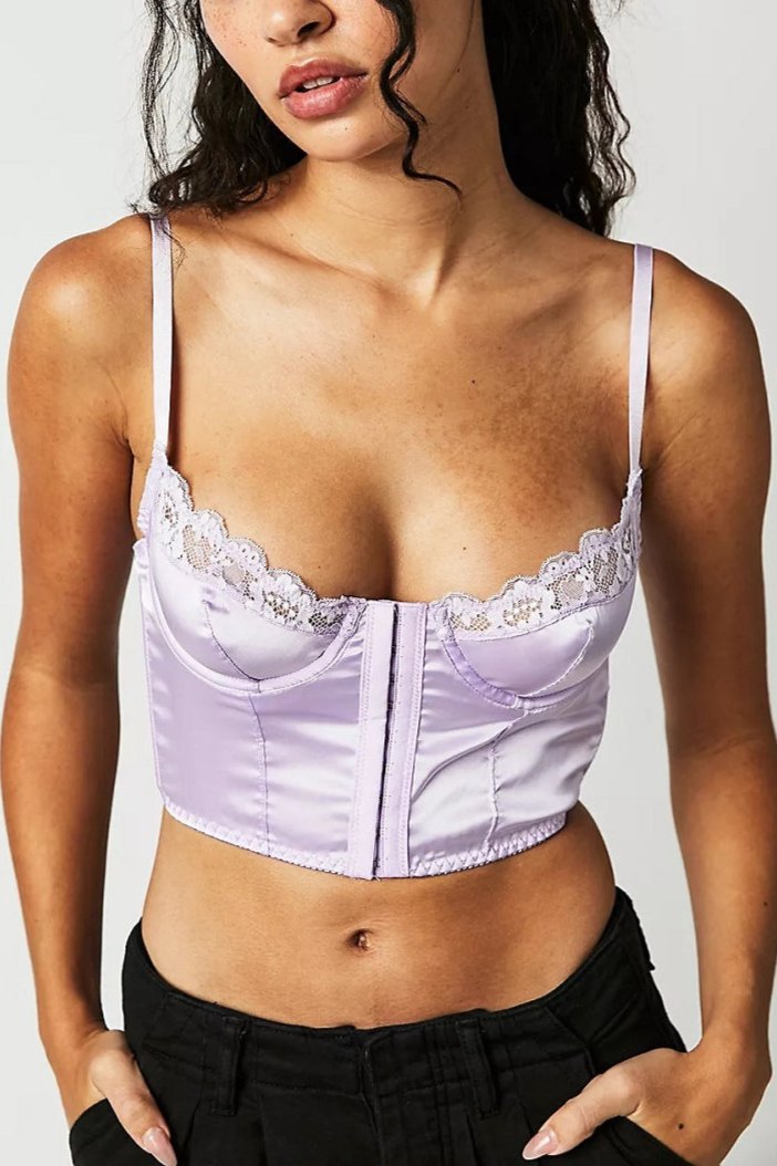 Rocio Bügel-Bustier aus Satin und Spitze