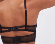 Isla Spitzen- und Satin-Bustier-Privatset - Schwarz