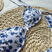 Brasilianischer Bikini und Tanga mit Blumenmuster „Martina“