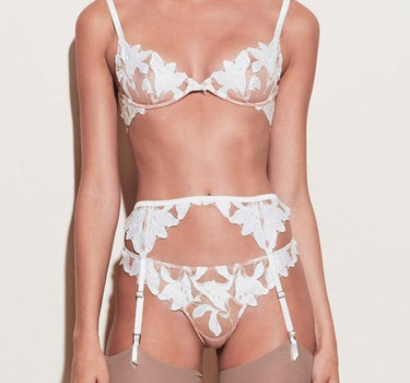 Rosie Lace & Mesh Suspenders White