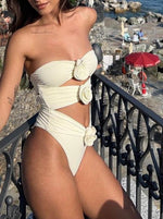 Bild in den Galerie-Viewer laden, Bandeau-Einteiler „Darcy“ mit Blumenmuster
