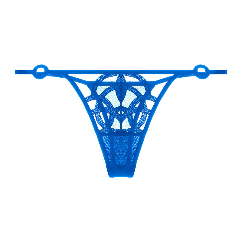 Lila Tanga aus Netzstoff und Spitze