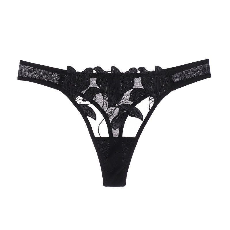 Brasilianischer Netz-String Rosie aus Spitze in Schwarz